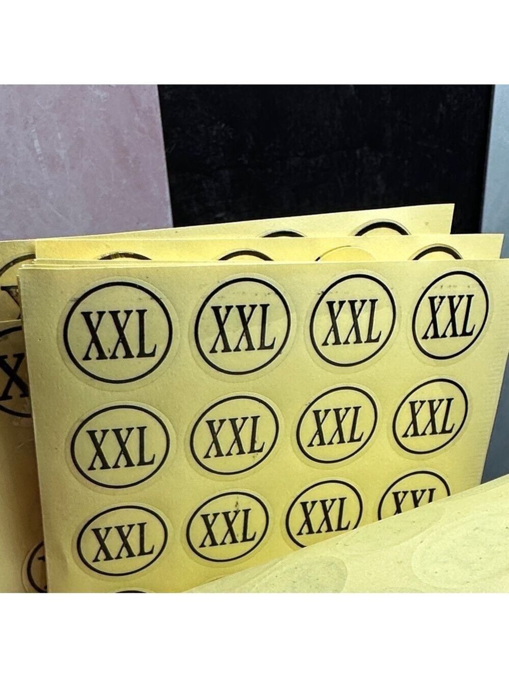1200 to 1400 stickers less than perfect Yellow Size Label Stickers - Picture 7 of 12